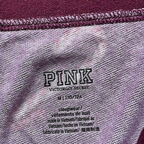 PINK by Victoria’s Secret, Purple & Pink, “Candy Cane Hearts”, Sleep Pants. Med. - Picture 3 of 4